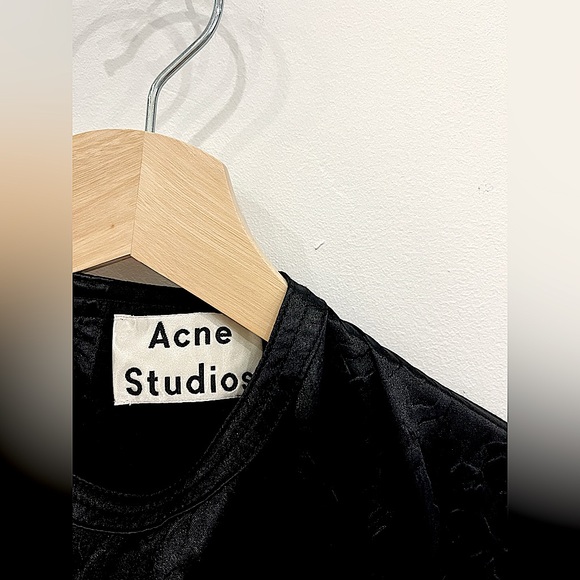 Acne Studios Black Textured Satin Dress - Picture 3 of 4